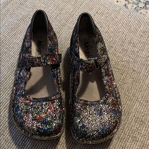 Alegria Belle Cathedral Stained Glass 40 Black Multicolor Patterned Mary Janes